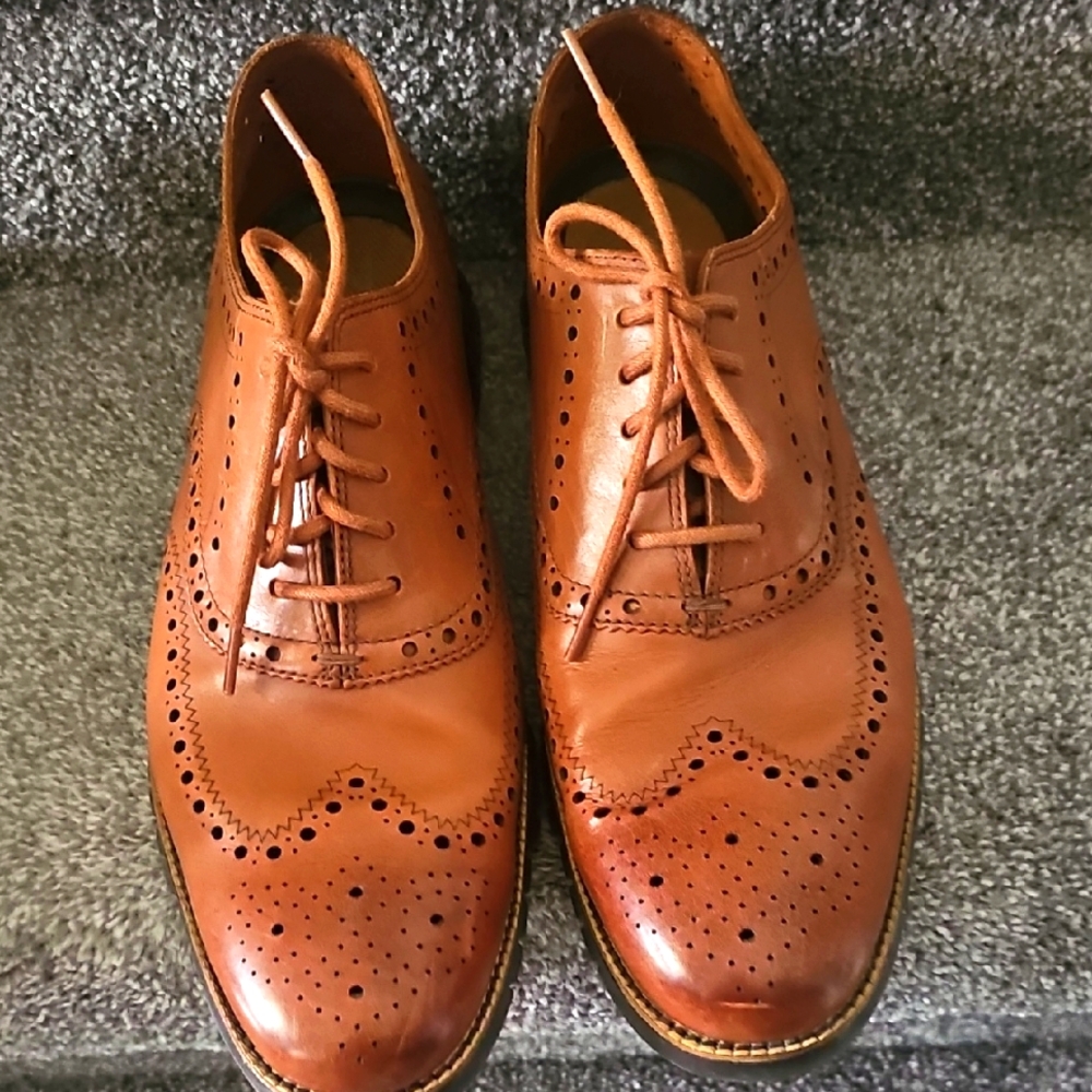 COLE HAAN GRAND.OS Classic Brown Brogue Men's Shoes New
